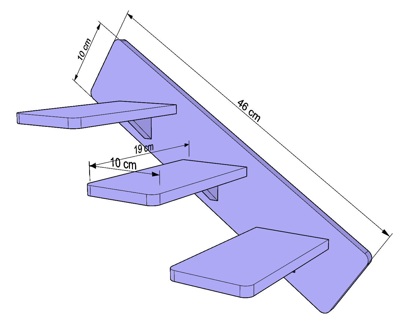 Plano escalera de madera para gato marca PALMICHI