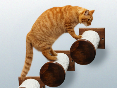 Escalones tubulares rojo encino